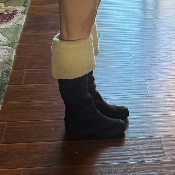 Bally boots. Suede fur lined. Size 8.